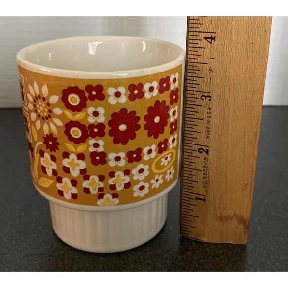 Vintage MCM Yellow Floral Mug - Picture 2 of 4